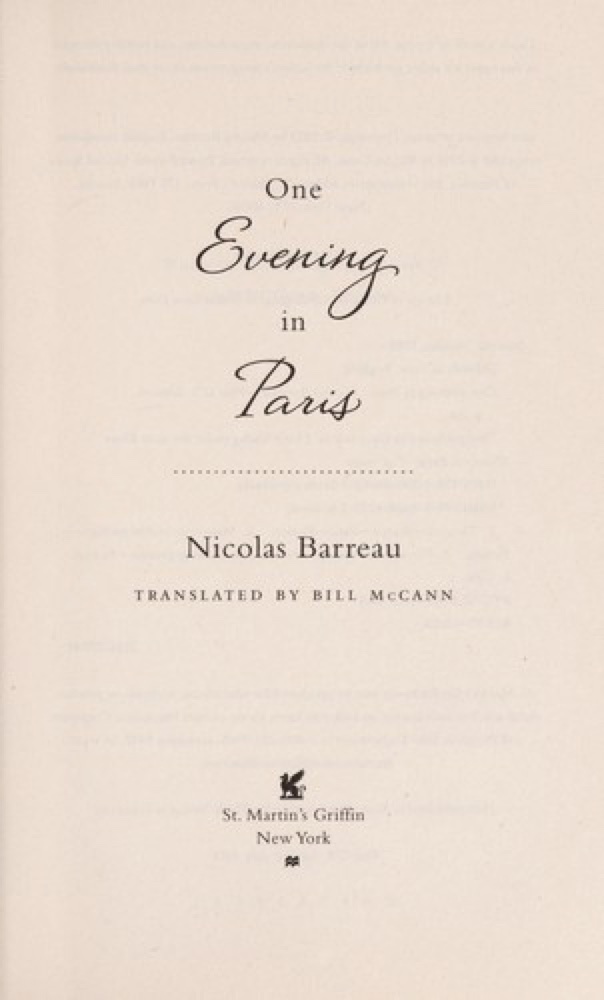 One Evening in Paris