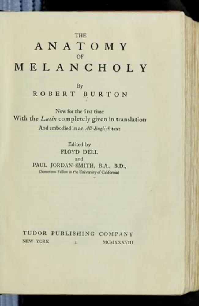 The Anatomy of Melancholy