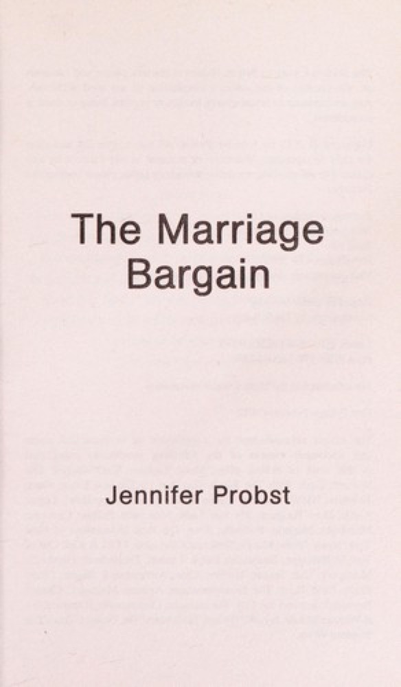 The Marriage Bargain